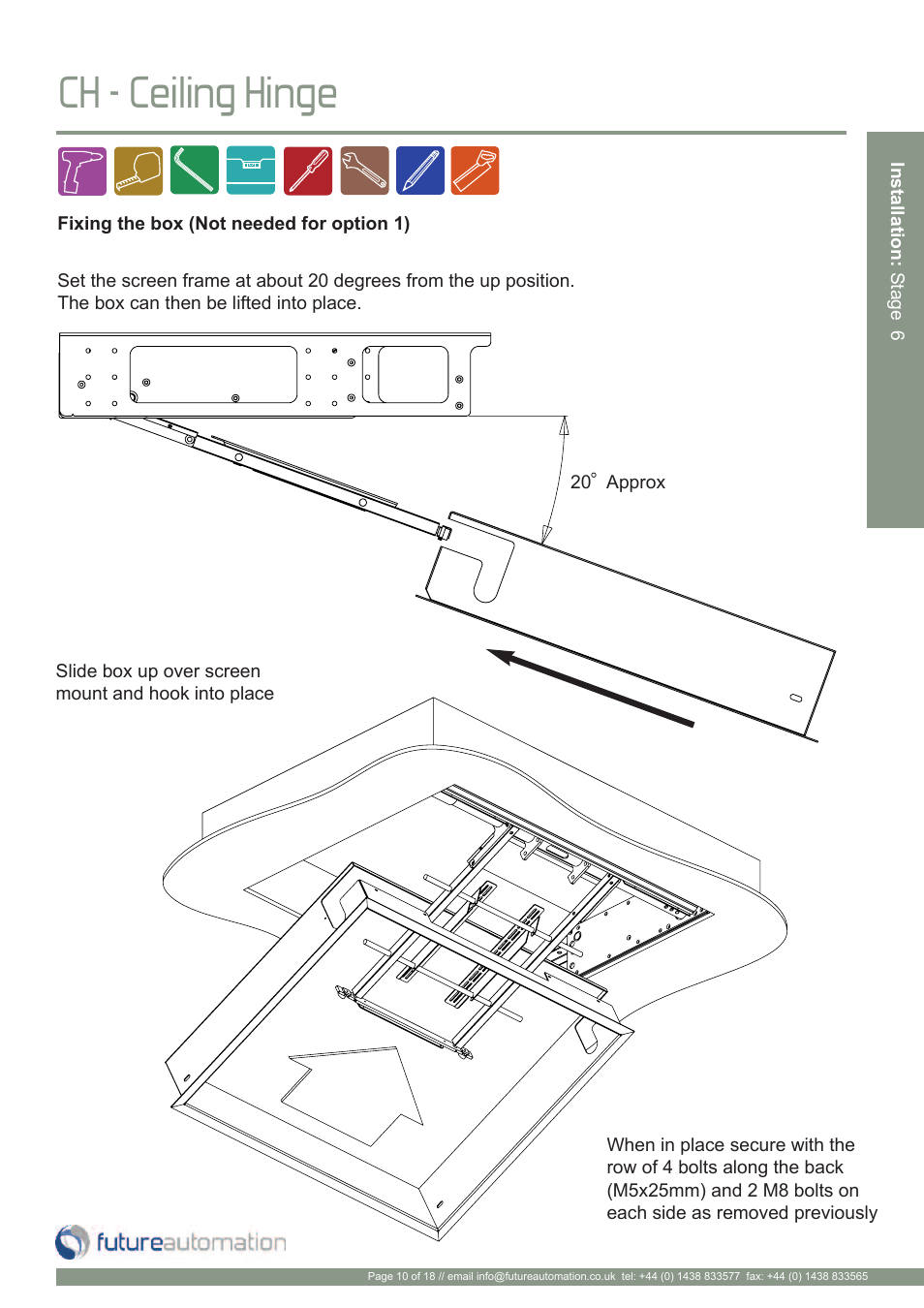 Ch - ceiling hinge | Future Automation CH User Manual | Page 11 / 20