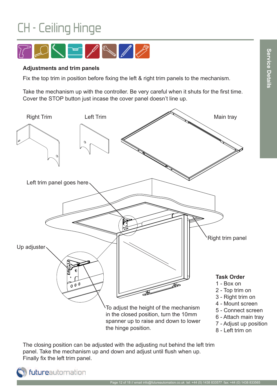 Ch - ceiling hinge | Future Automation CH User Manual | Page 13 / 20