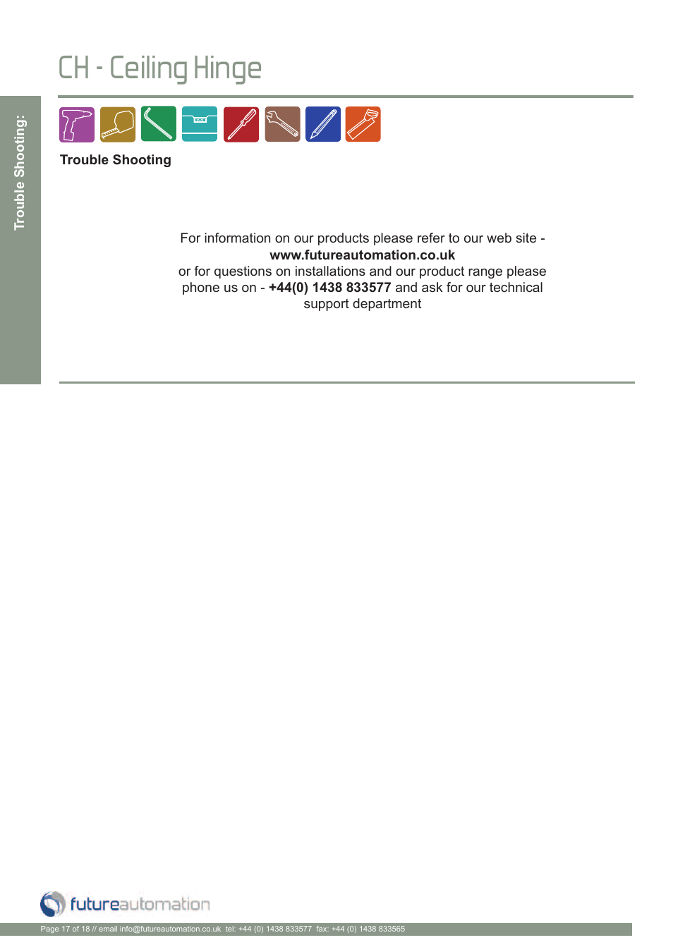 Ch - ceiling hinge | Future Automation CH User Manual | Page 18 / 20