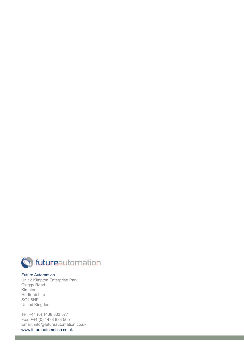 Future Automation CH User Manual | Page 20 / 20