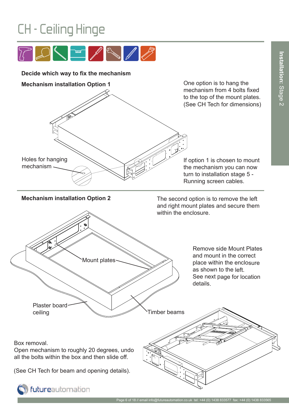 Ch - ceiling hinge | Future Automation CH User Manual | Page 7 / 20