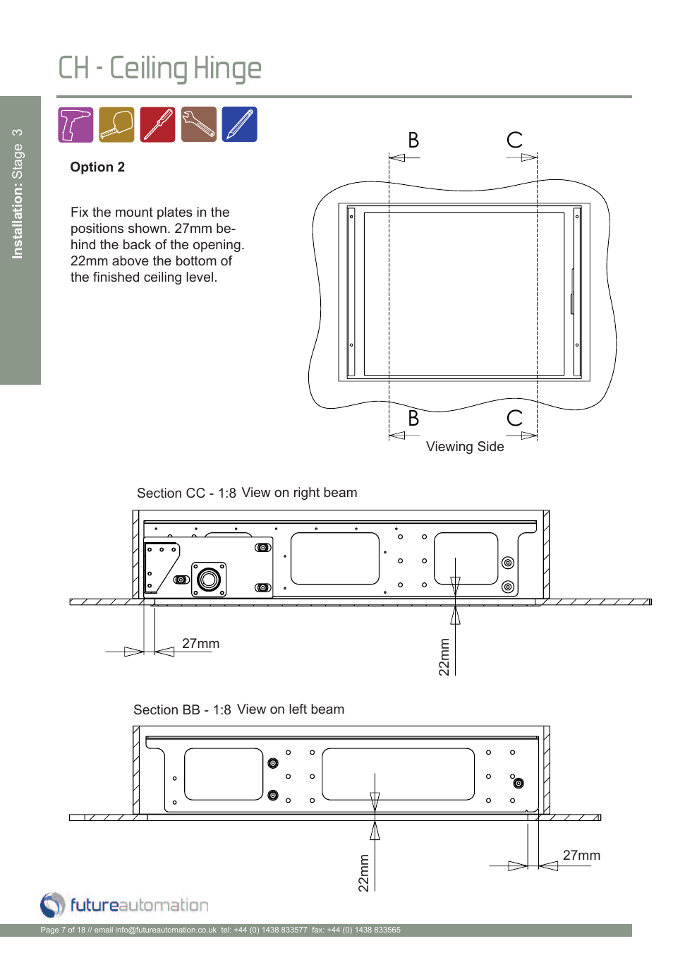 Ch - ceiling hinge | Future Automation CH User Manual | Page 8 / 20