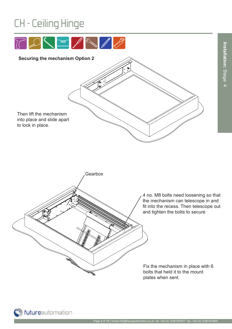 Ch - ceiling hinge | Future Automation CH User Manual | Page 9 / 20