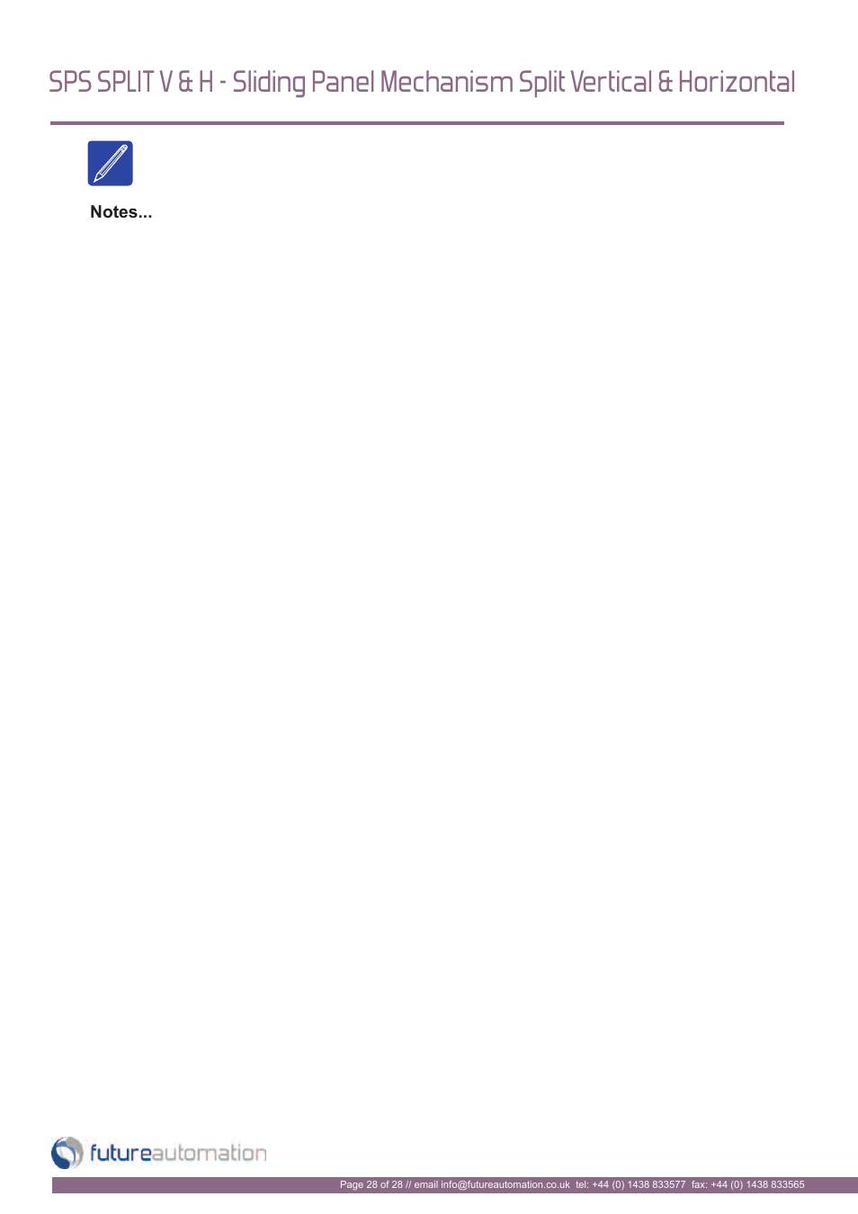 Future Automation SPS User Manual | Page 29 / 30
