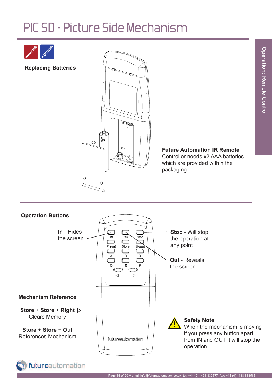 Pic sd - picture side mechanism | Future Automation PICSIDE User Manual | Page 17 / 22