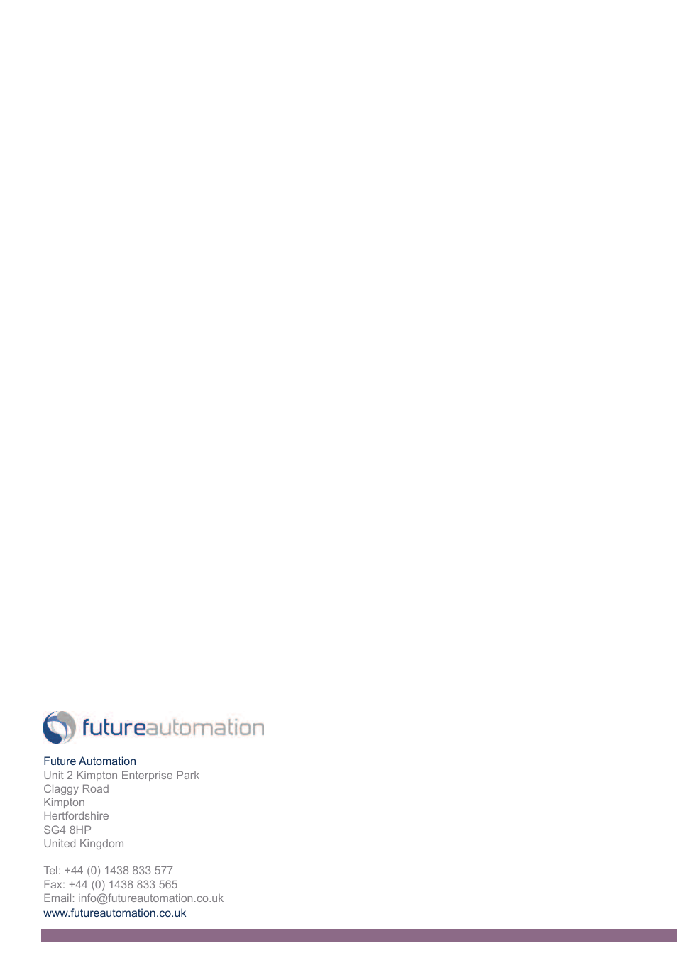Future Automation PICSIDE User Manual | Page 22 / 22