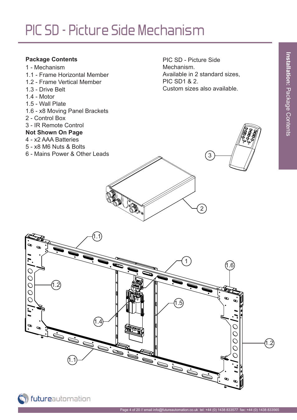 Pic sd - picture side mechanism | Future Automation PICSIDE User Manual | Page 5 / 22