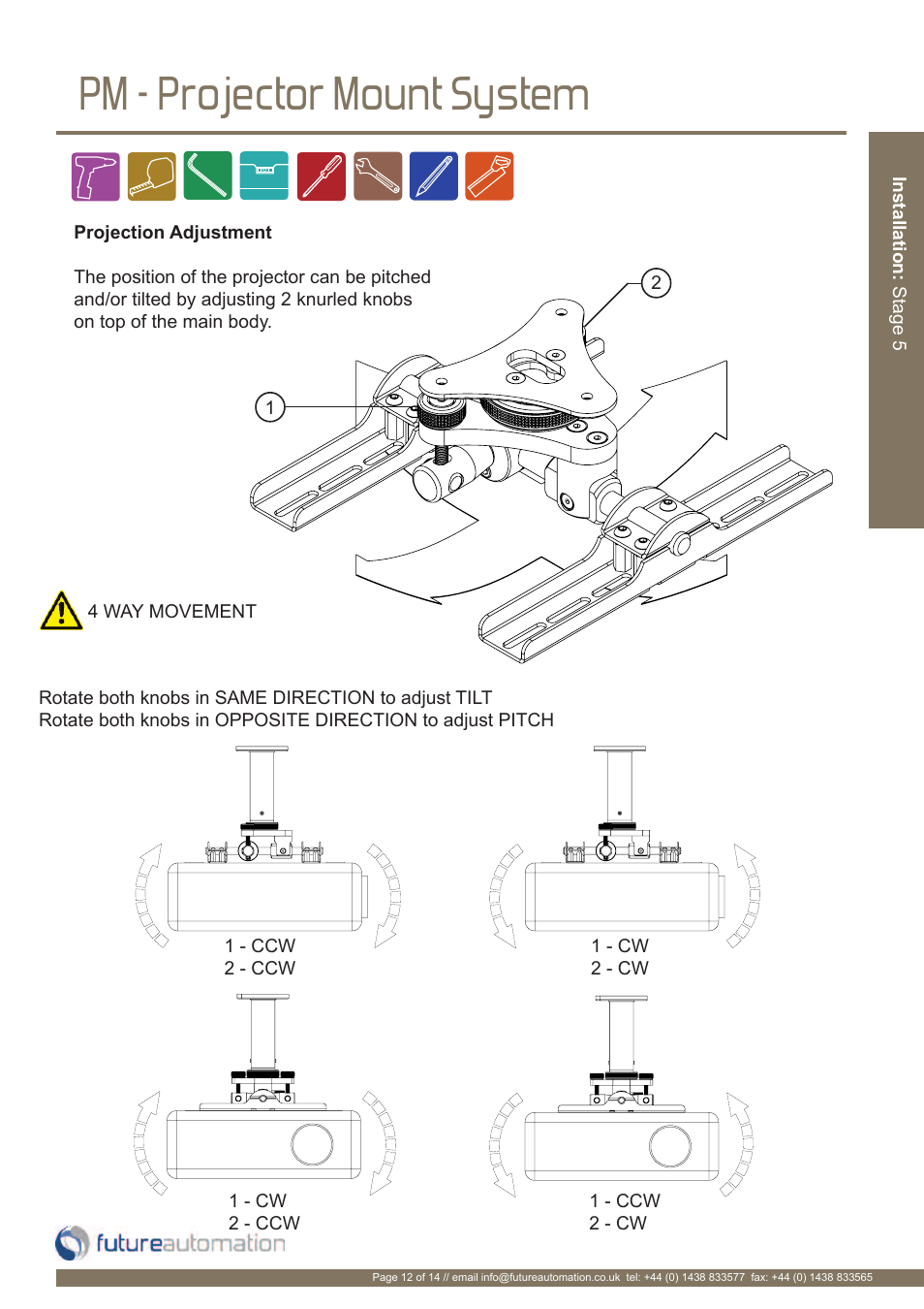 Pm - projector mount system | Future Automation PM User Manual | Page 13 / 16