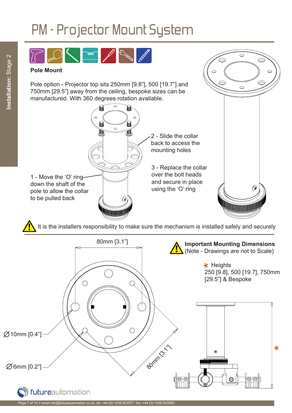 Pm - projector mount system | Future Automation PM User Manual | Page 8 / 16