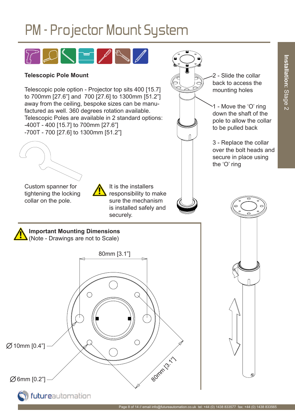 Pm - projector mount system | Future Automation PM User Manual | Page 9 / 16
