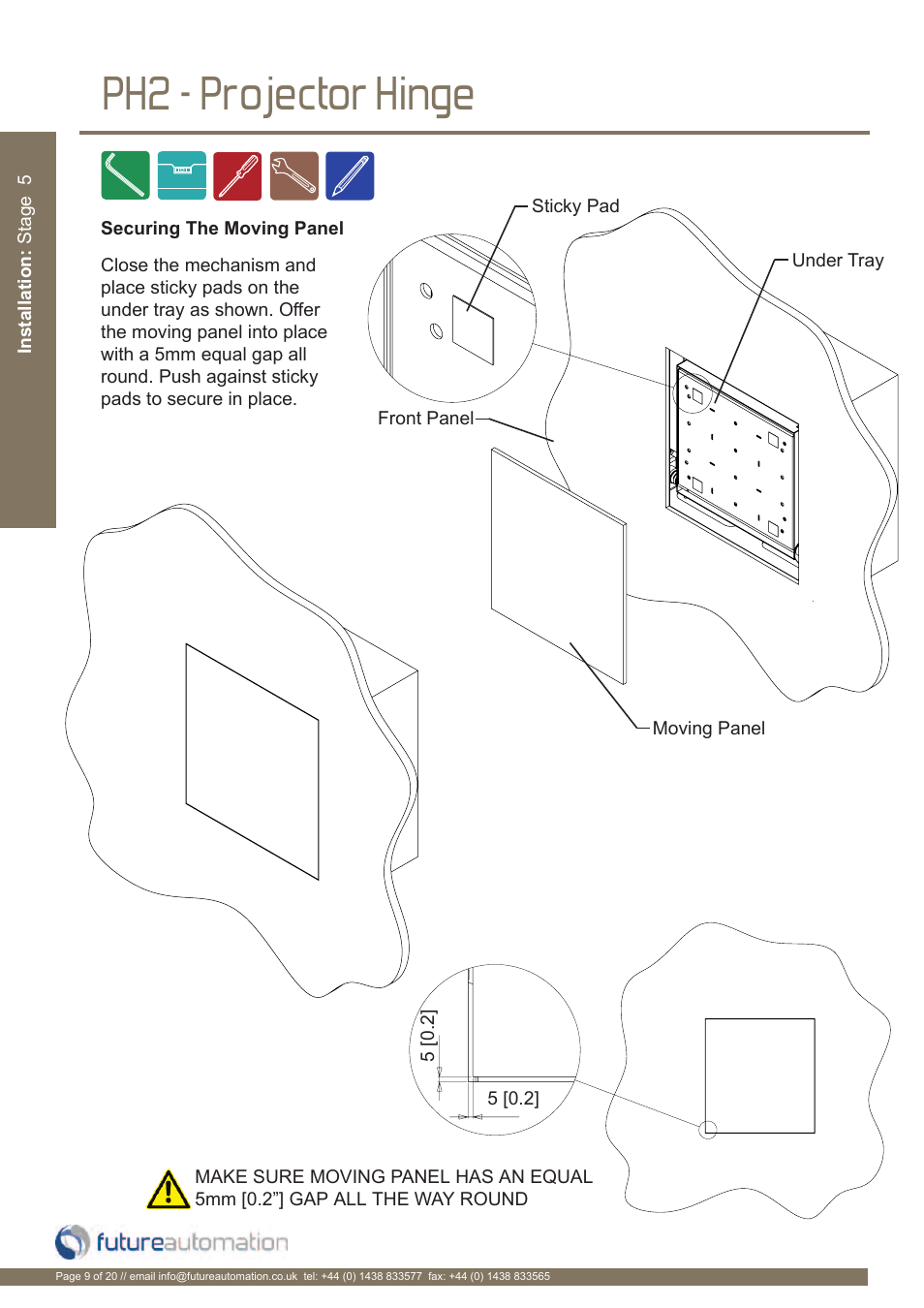 Ph2 - projector hinge | Future Automation PH User Manual | Page 10 / 22