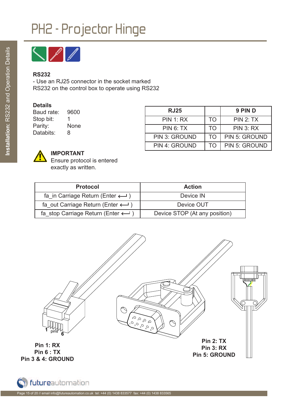 Ph2 - projector hinge | Future Automation PH User Manual | Page 16 / 22