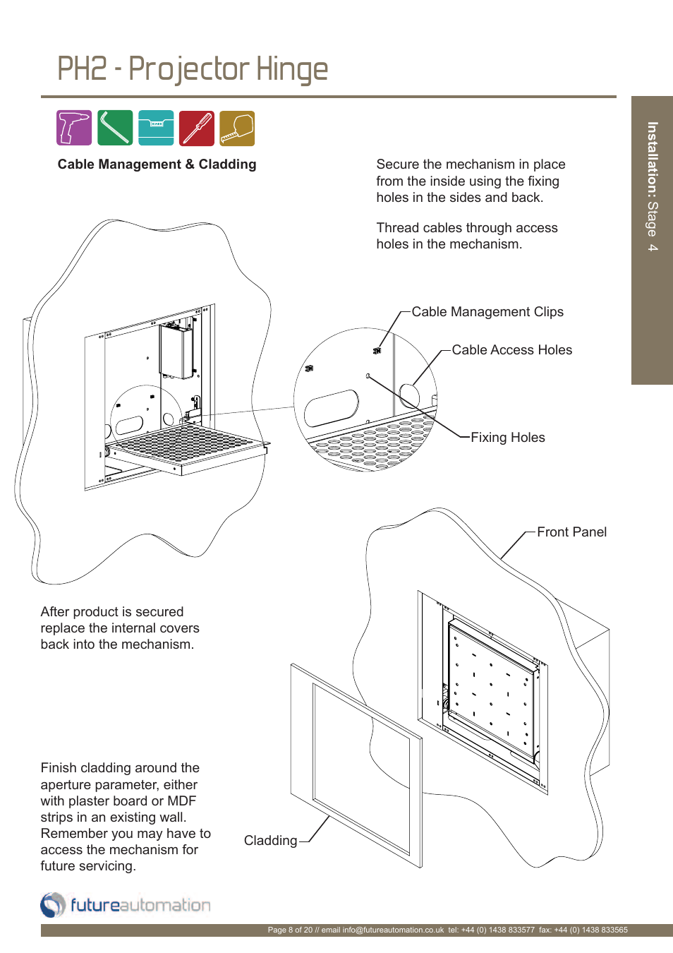 Ph2 - projector hinge | Future Automation PH User Manual | Page 9 / 22