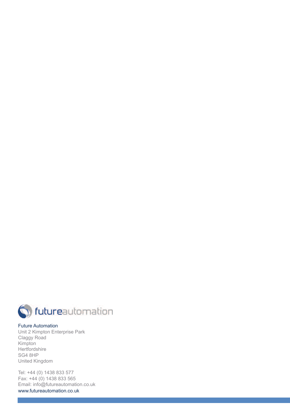 Future Automation FM User Manual | Page 12 / 12