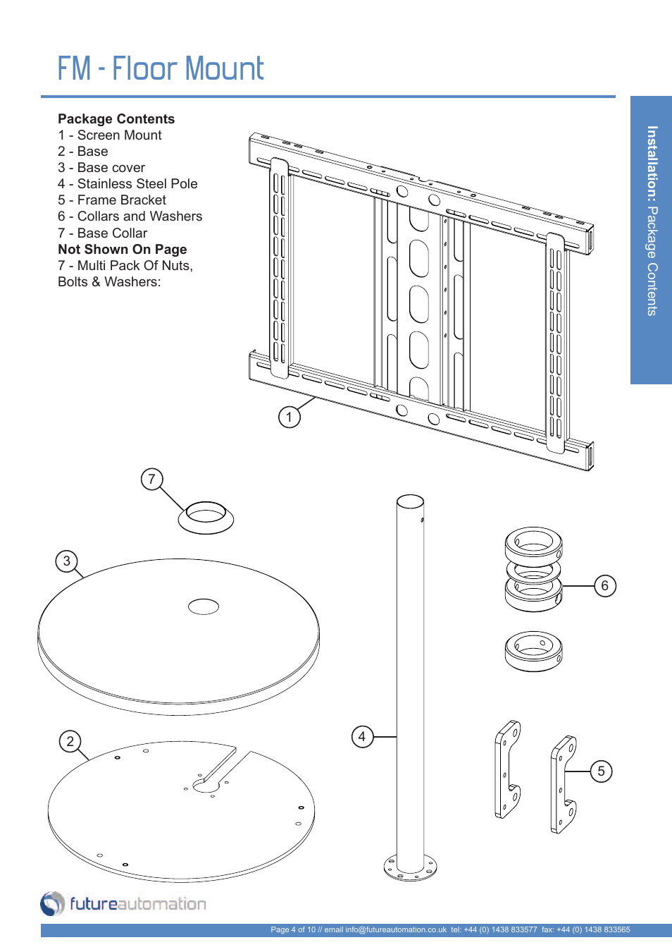 Fm - floor mount | Future Automation FM User Manual | Page 5 / 12