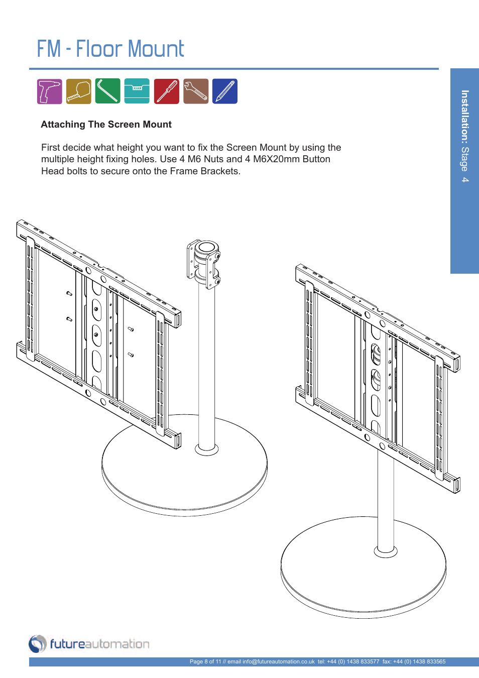 Fm - floor mount | Future Automation FM User Manual | Page 9 / 12