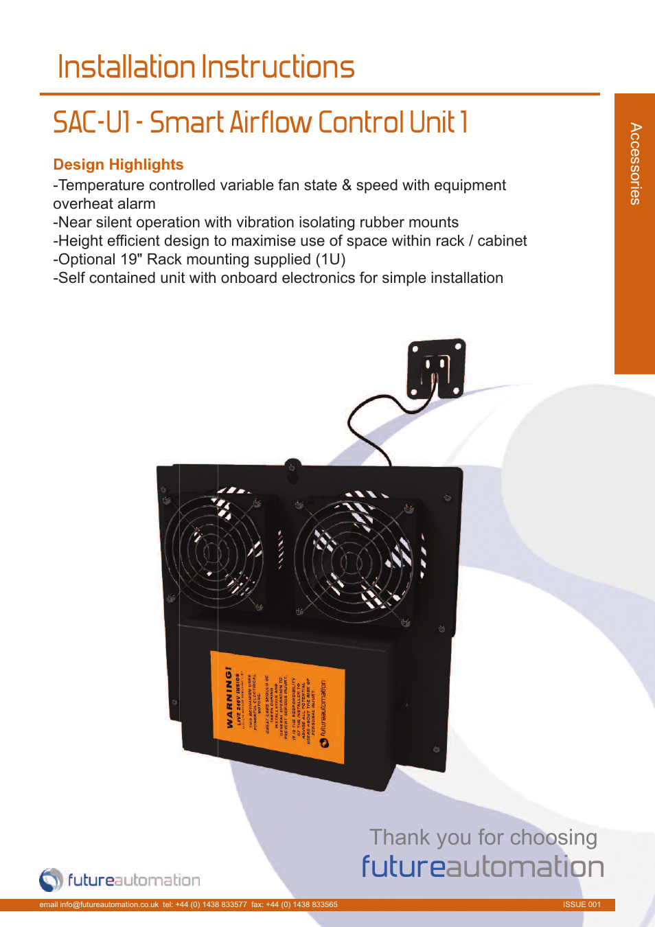 Future Automation SAC-U1 User Manual | 14 pages