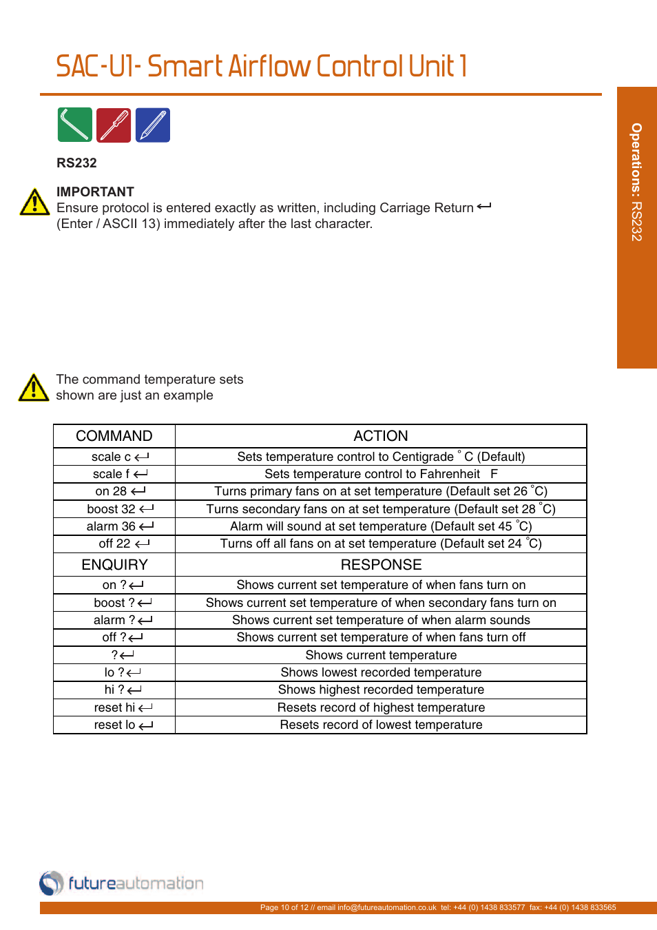 Sac-u1- smart airflow control unit 1 | Future Automation SAC-U1 User Manual | Page 11 / 14