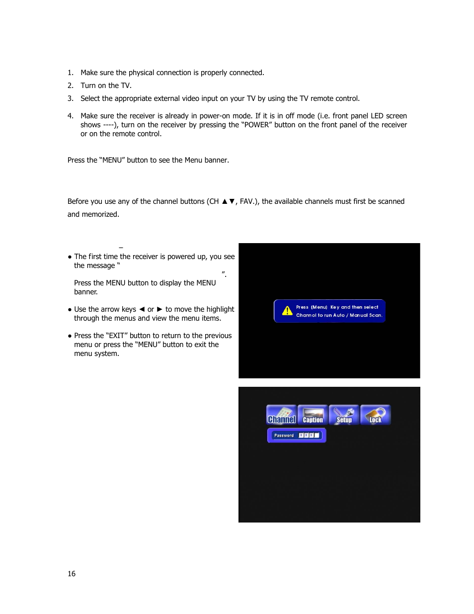 Setting up the hdtv-st2 receiver, Channel | Holland Electronics HDTV-ST2 User Manual | Page 17 / 37