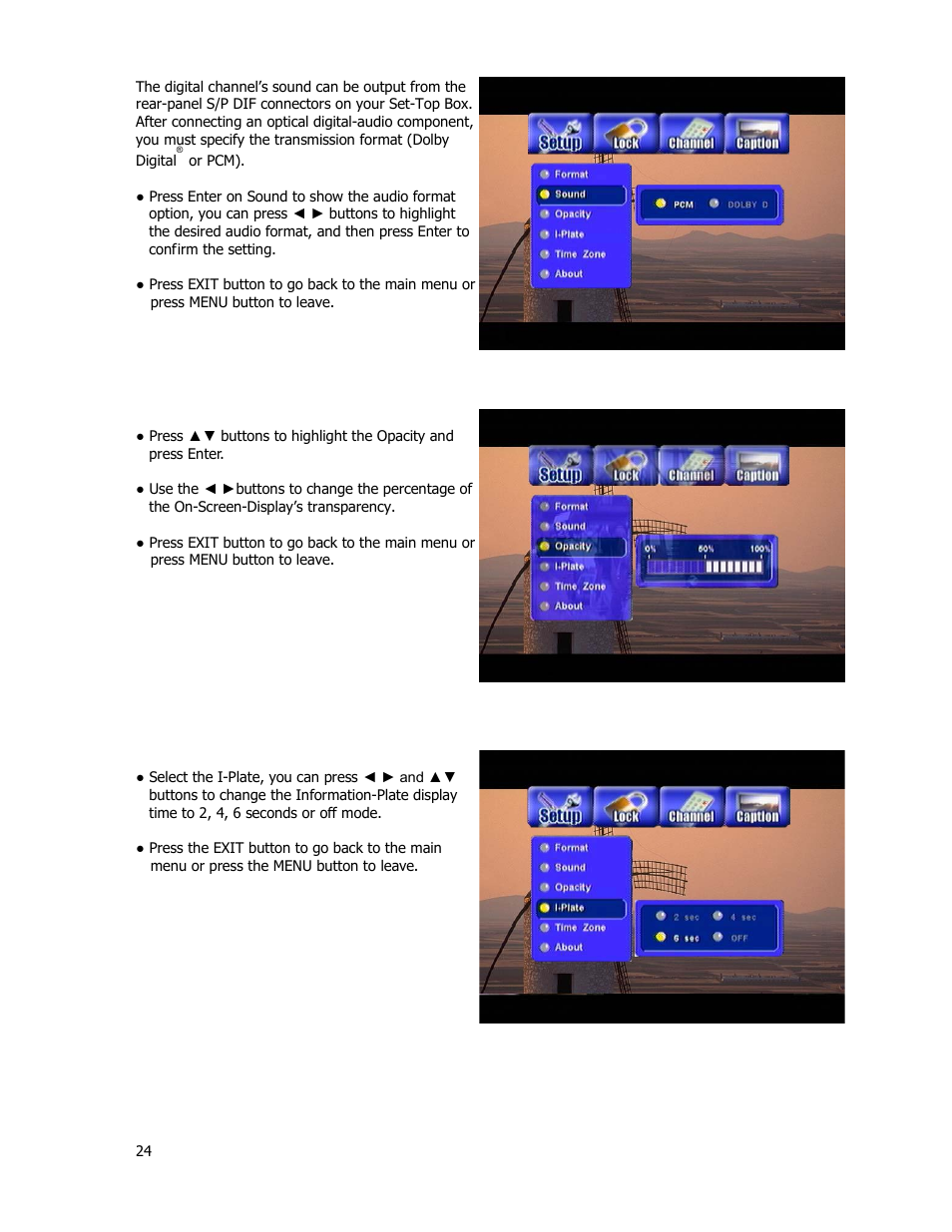 Sound (digital audio output setting) | Holland Electronics HDTV-ST2 User Manual | Page 25 / 37