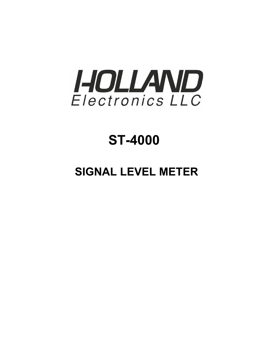 Holland Electronics ST-4000 User Manual | 11 pages