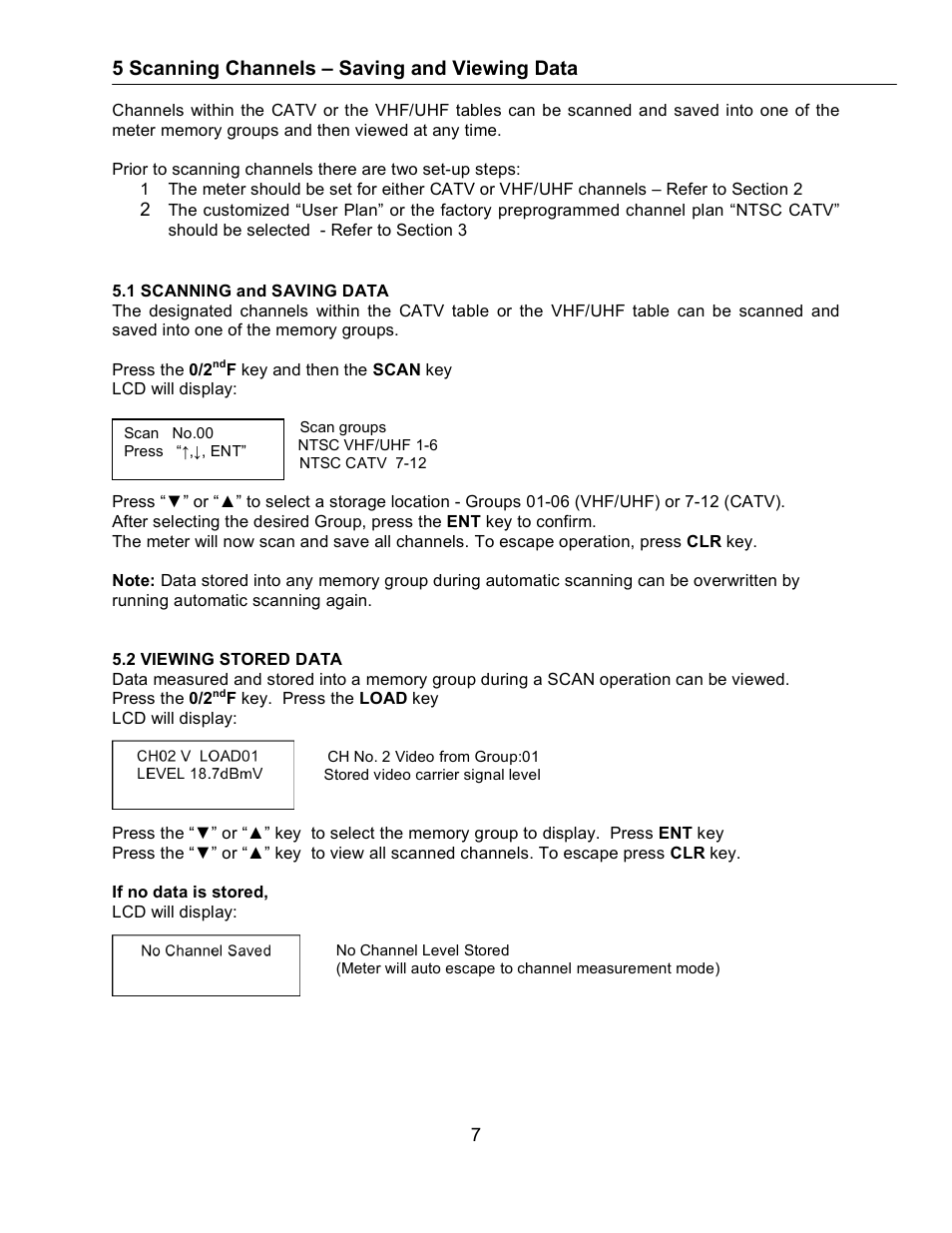 5 scanning channels – saving and viewing data | Holland Electronics ST-4000 User Manual | Page 9 / 11