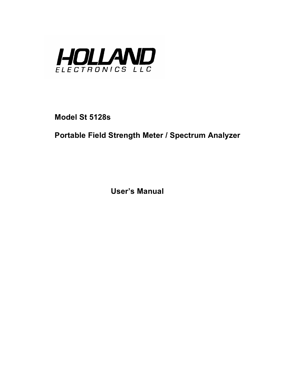 Holland Electronics ST-5128S User Manual | 25 pages