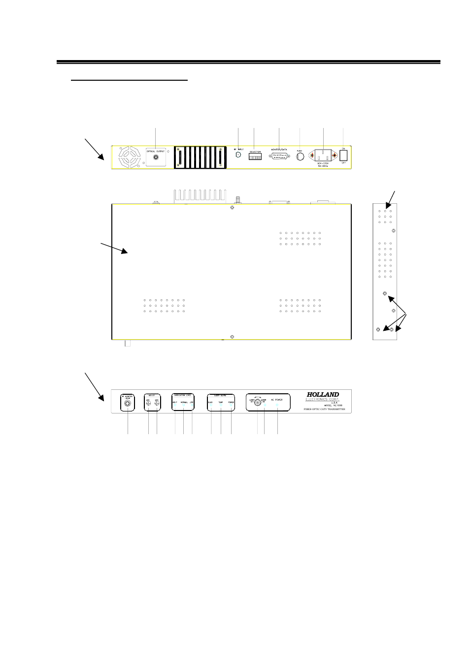 Product features, Top side rear panel | Holland Electronics NE 1000 User Manual | Page 5 / 10