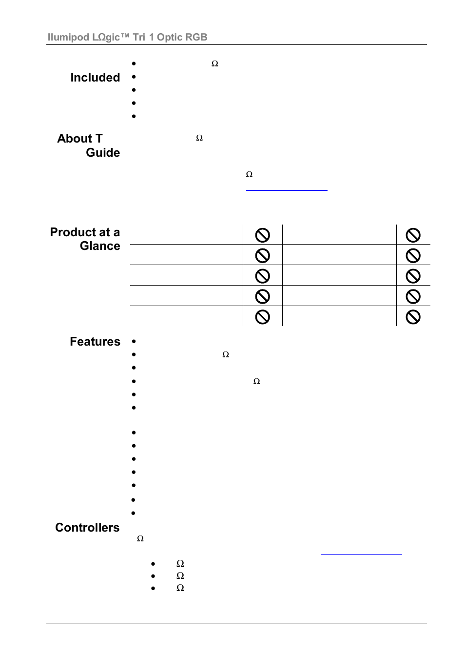 What is included, About this guide, Product at a glance | Features, Options, Controllers | ILUMINARC Ilumipod™ LΩGIC Tri-1 User Manual | Page 2 / 4