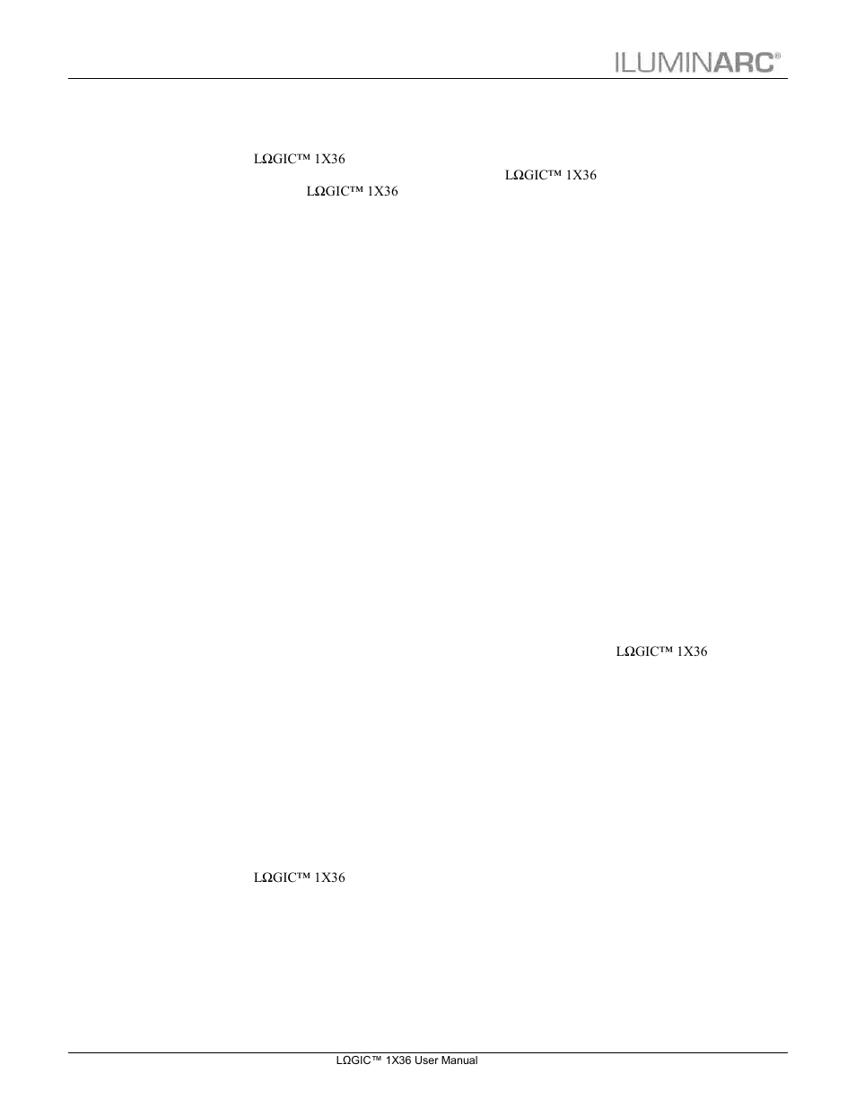 ILUMINARC LΩGIC™ 1X36 User Manual | Page 2 / 33