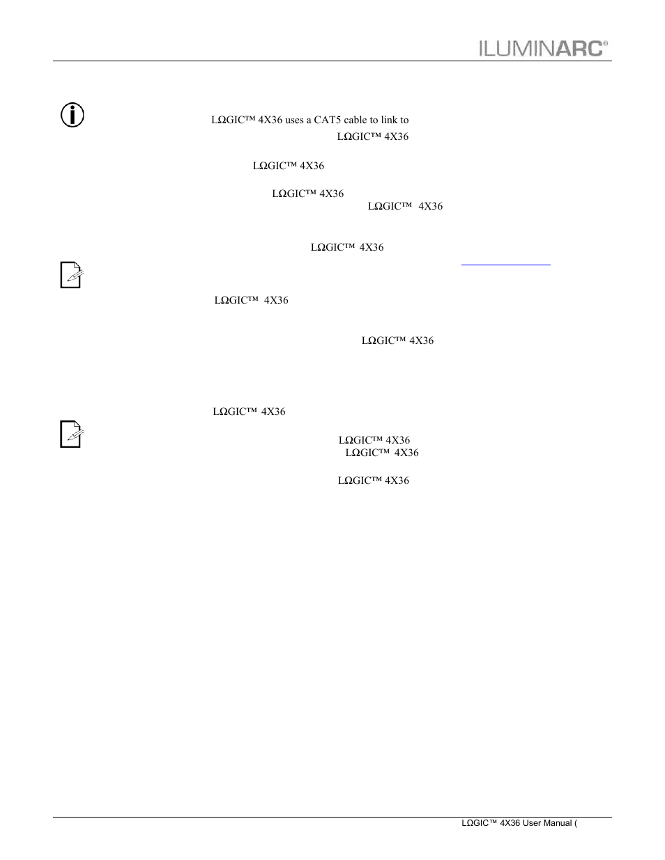 Dmx linking, Dmx modes, Master/slave linking | Installation | ILUMINARC LΩGIC™ 4X36 User Manual | Page 10 / 32