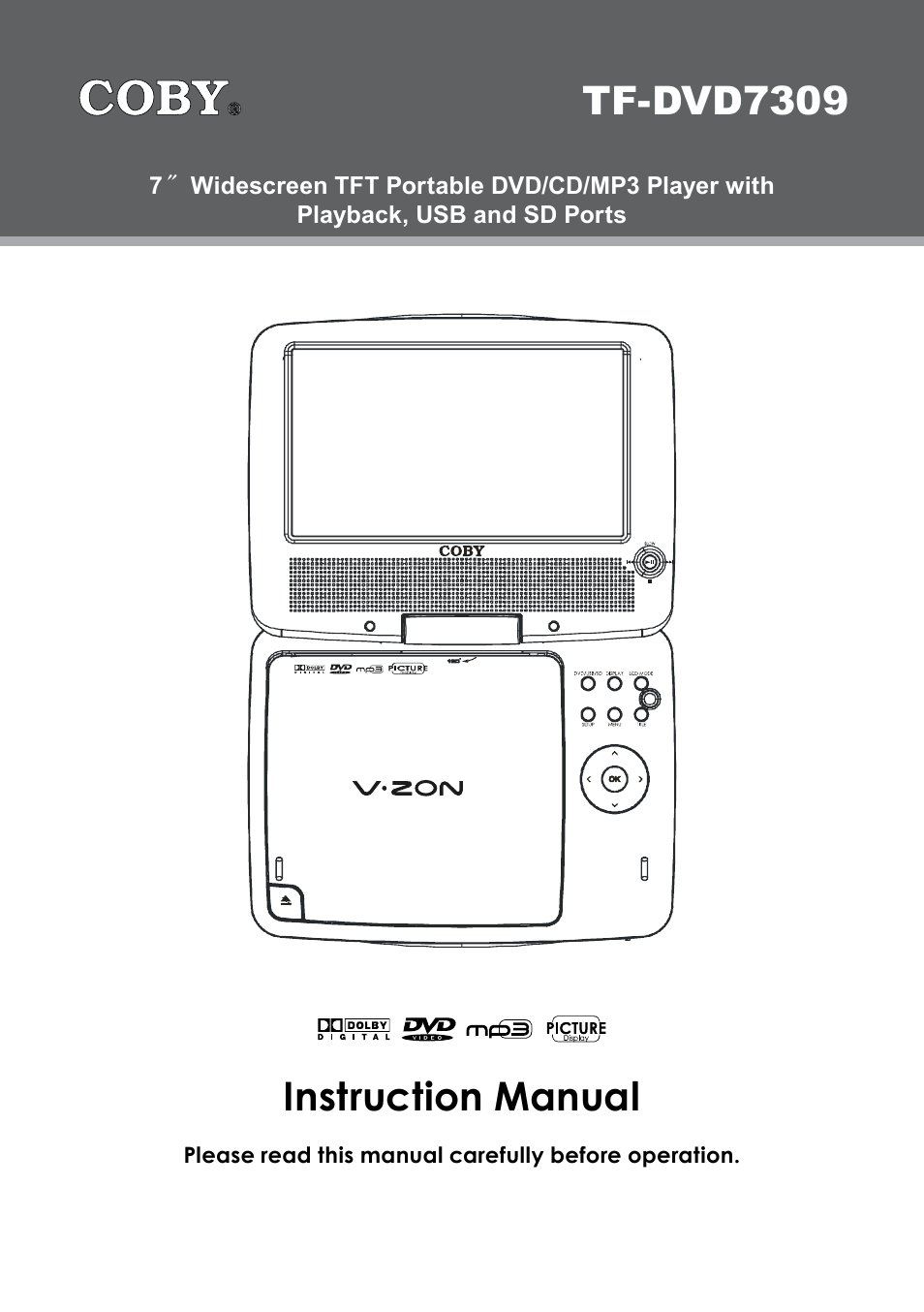 COBY electronic TF-DVD7309 User Manual | 26 pages