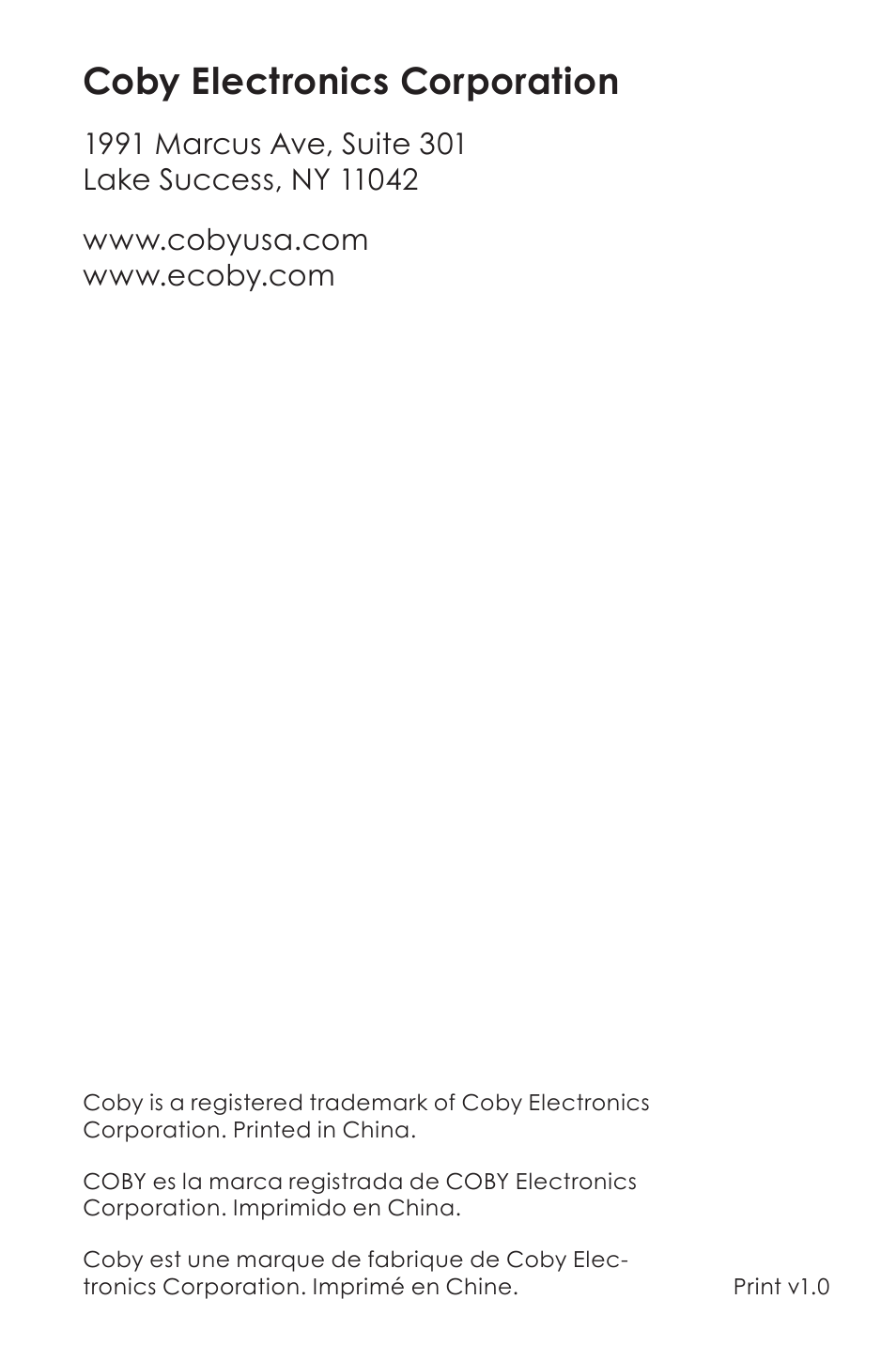 Coby electronics corporation | COBY electronic CSMP162 User Manual | Page 68 / 68