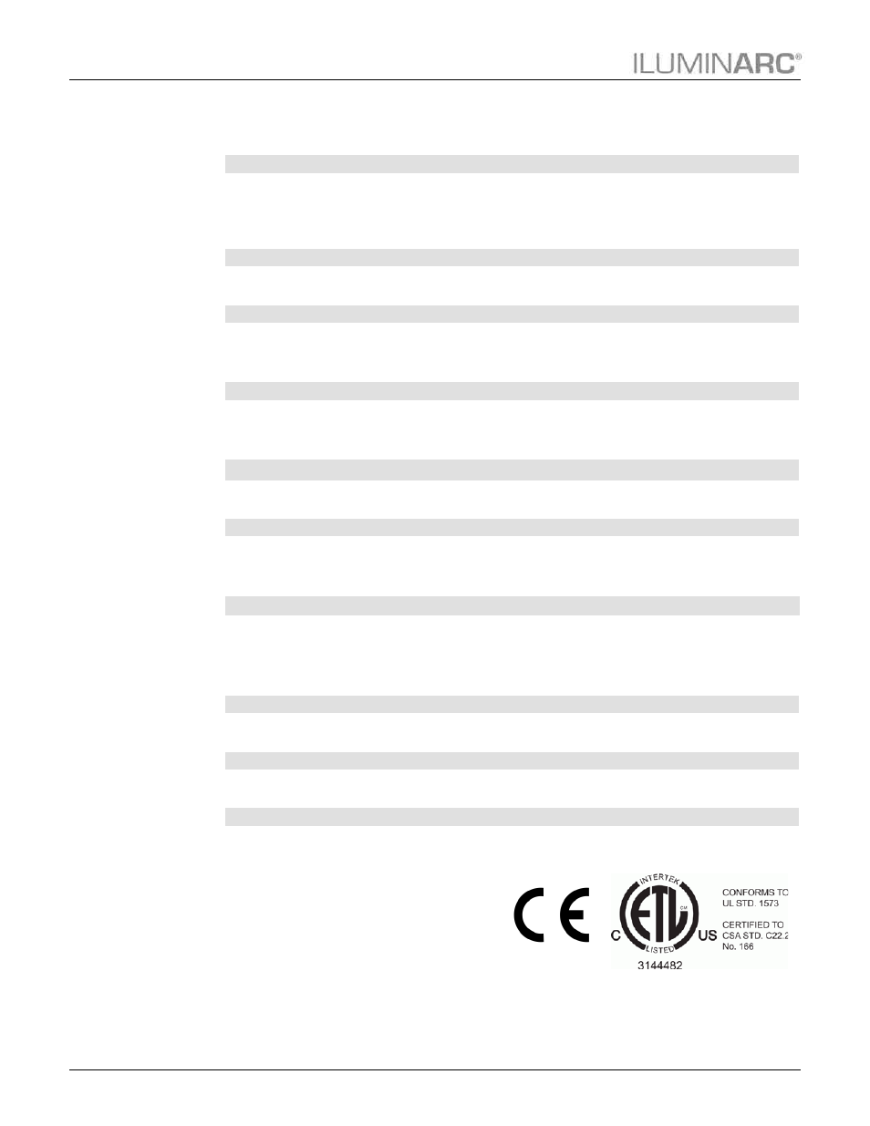 Technical specifications vw products, Technical information | ILUMINARC Ilumiline™ 36 IP User Manual | Page 30 / 32