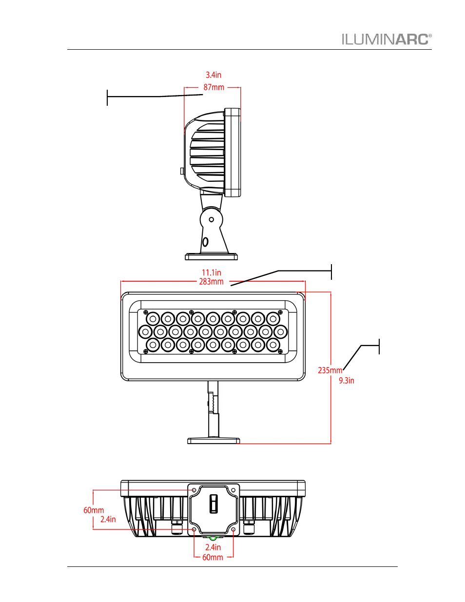 Setup, Product dimensions | ILUMINARC Ilumipanel™ 28 IP User Manual | Page 9 / 19