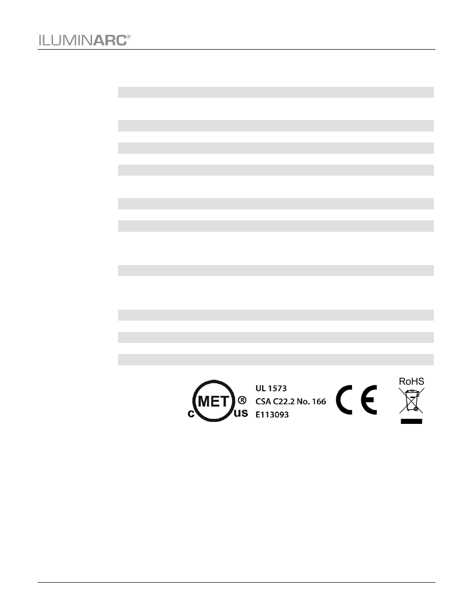 Technical specifications, Technical, Specifications | ILUMINARC Ilumipanel™ 24g2 IP User Manual | Page 23 / 24