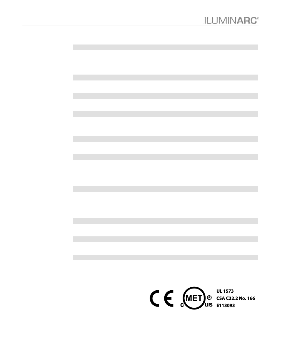 Technical specifications, Technical, Specifications | Technical information | ILUMINARC Ilumipanel™ 40 IP User Manual | Page 24 / 25