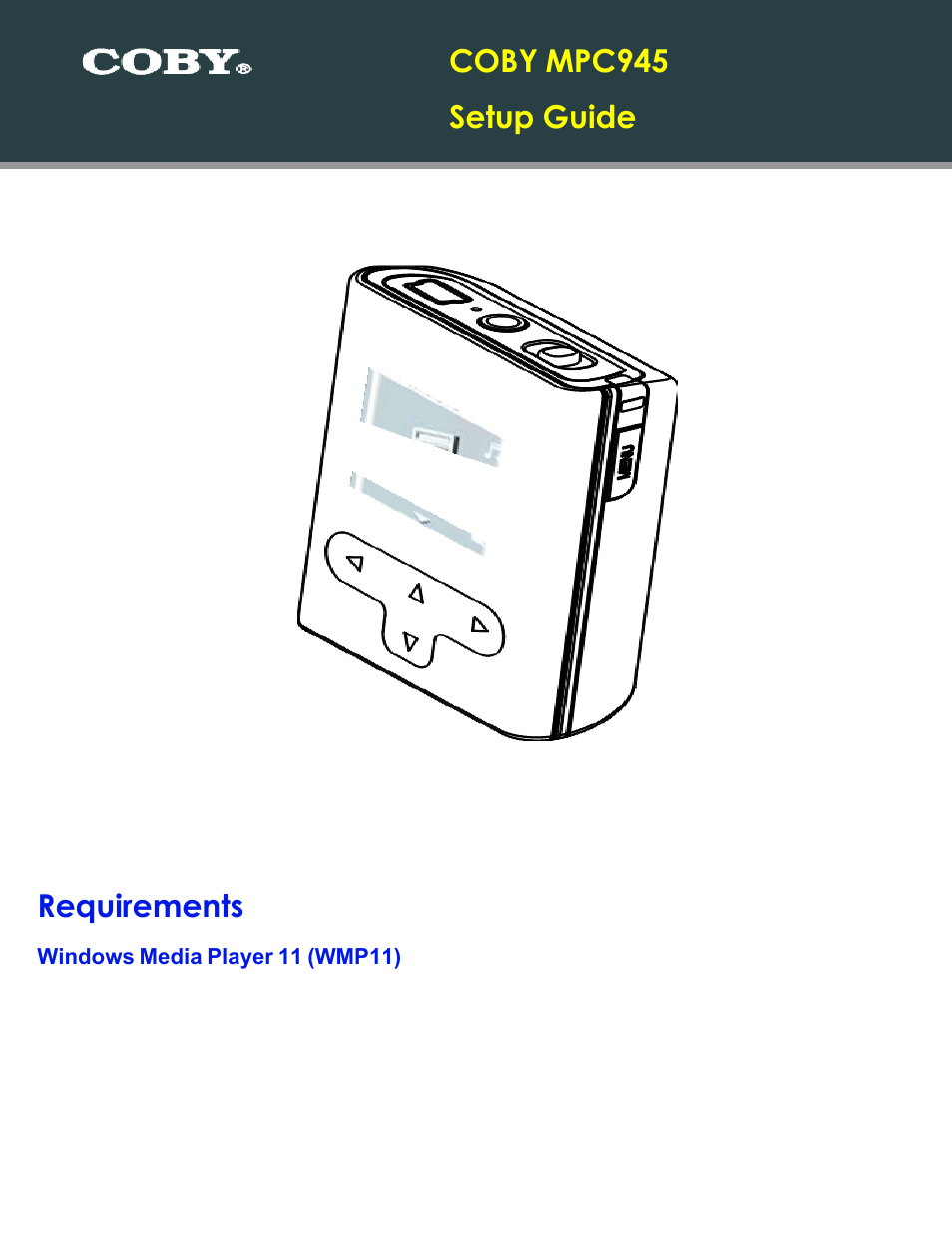 COBY electronic MPC945 User Manual | 12 pages