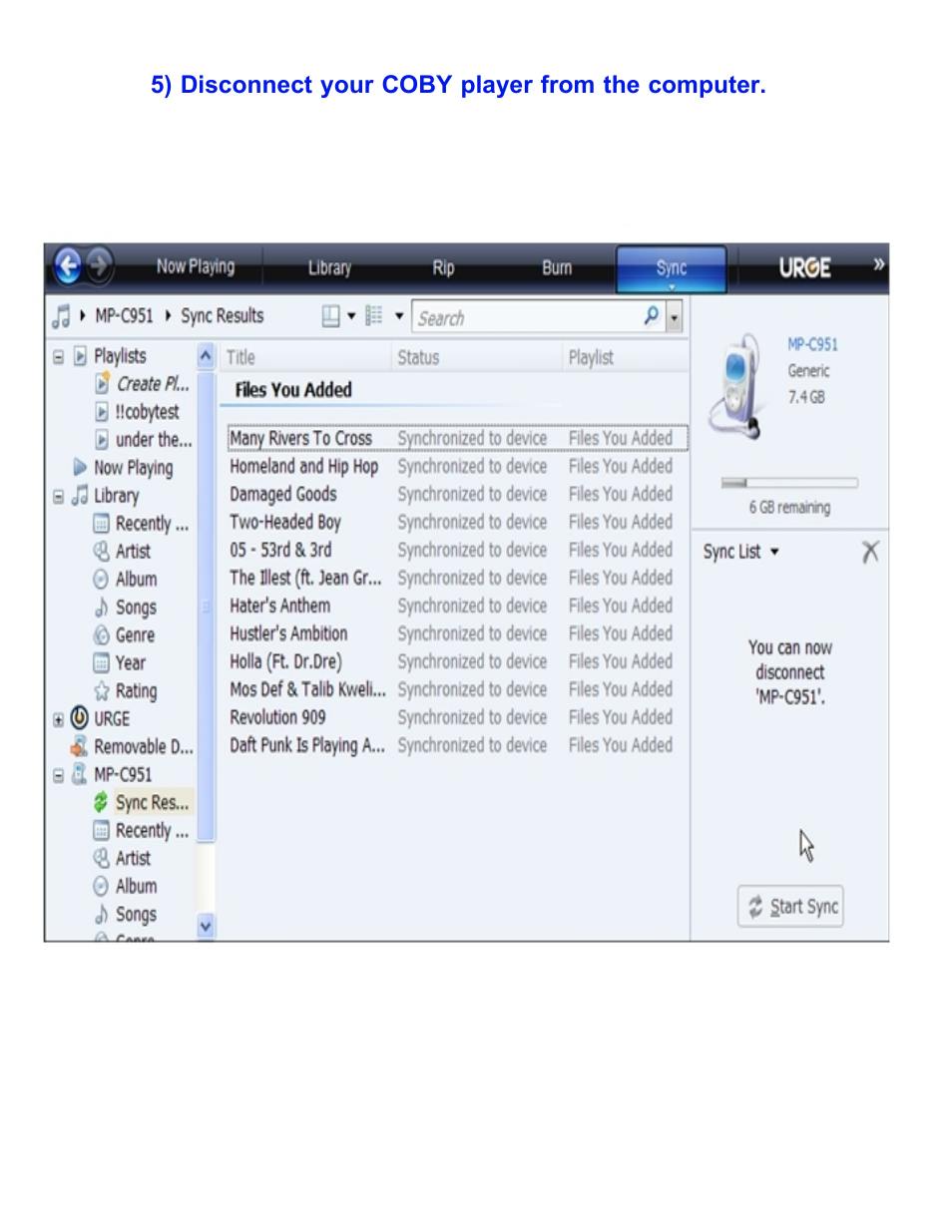 COBY electronic MPC945 User Manual | Page 9 / 12