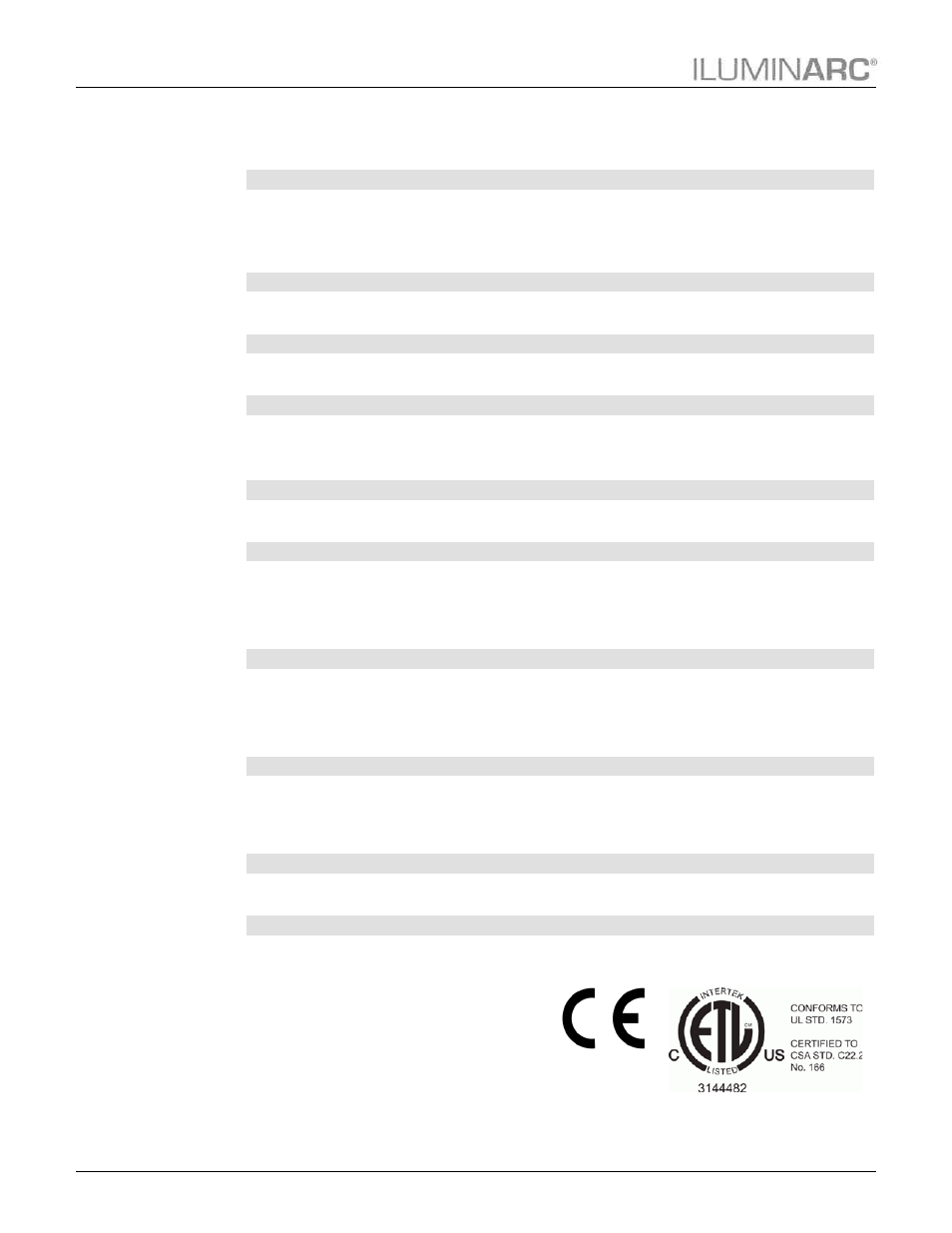 Technical specifications, Technical, Specifications | Technical information | ILUMINARC Ilumipanel™ 90 IP User Manual | Page 26 / 27