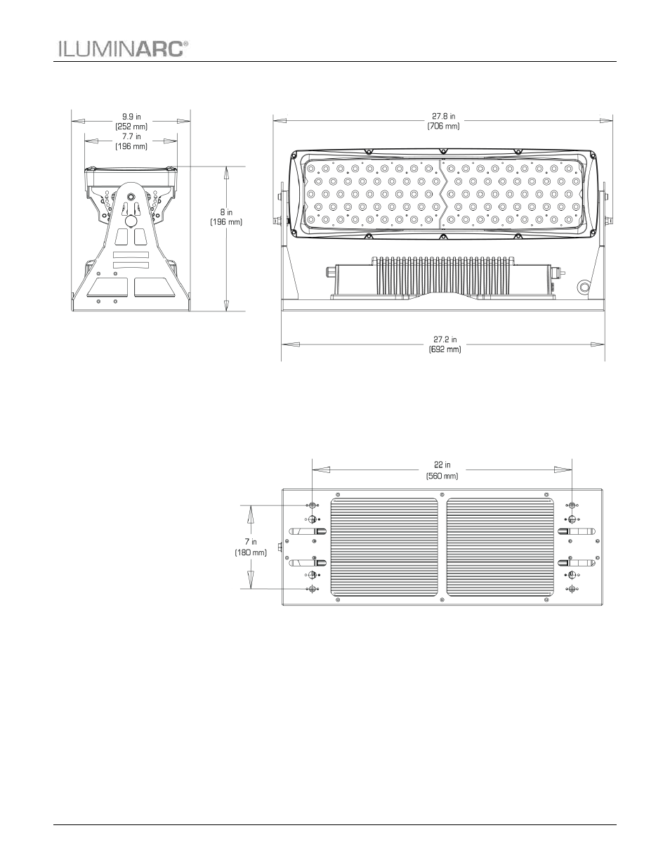 Product dimensions | ILUMINARC Ilumipanel™ 90 IP User Manual | Page 9 / 27