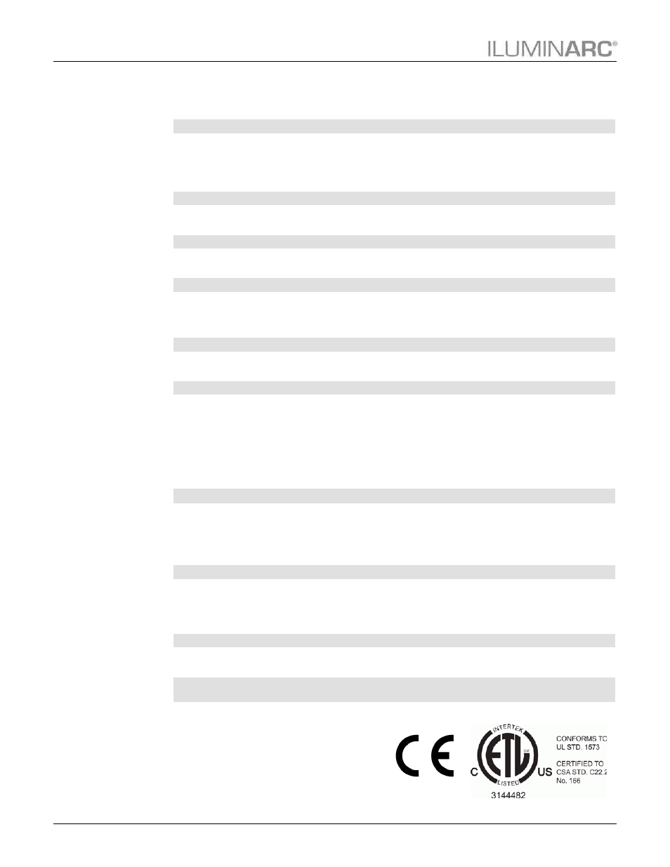 Technical specifications, Technical information | ILUMINARC Ilumipanel™ 180 IP User Manual | Page 28 / 29