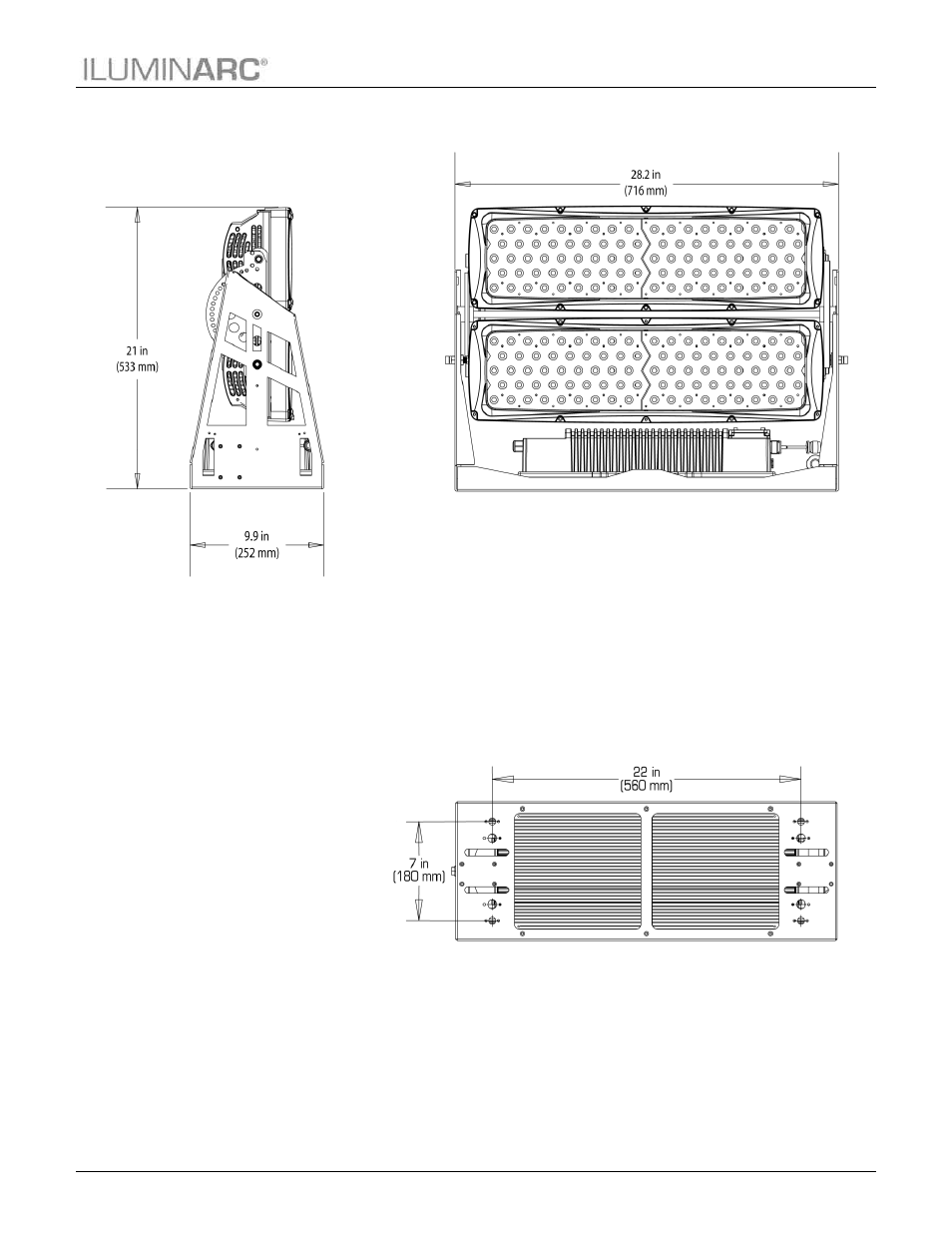 Product dimensions | ILUMINARC Ilumipanel™ 180 IP User Manual | Page 9 / 28