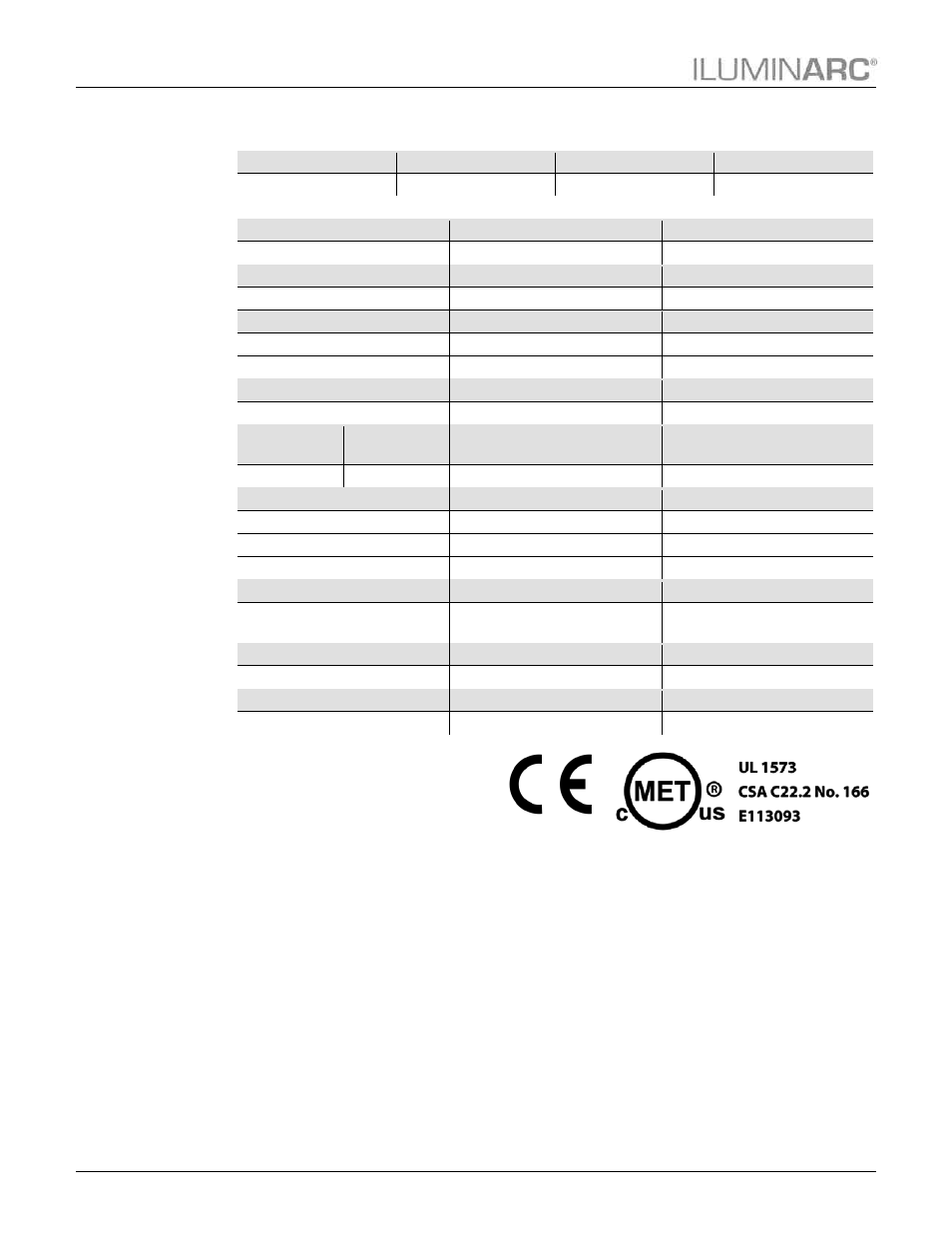 Technical specifications, Technical, Specifications | ILUMINARC Ilumipod™ 18g2 IP User Manual | Page 22 / 23