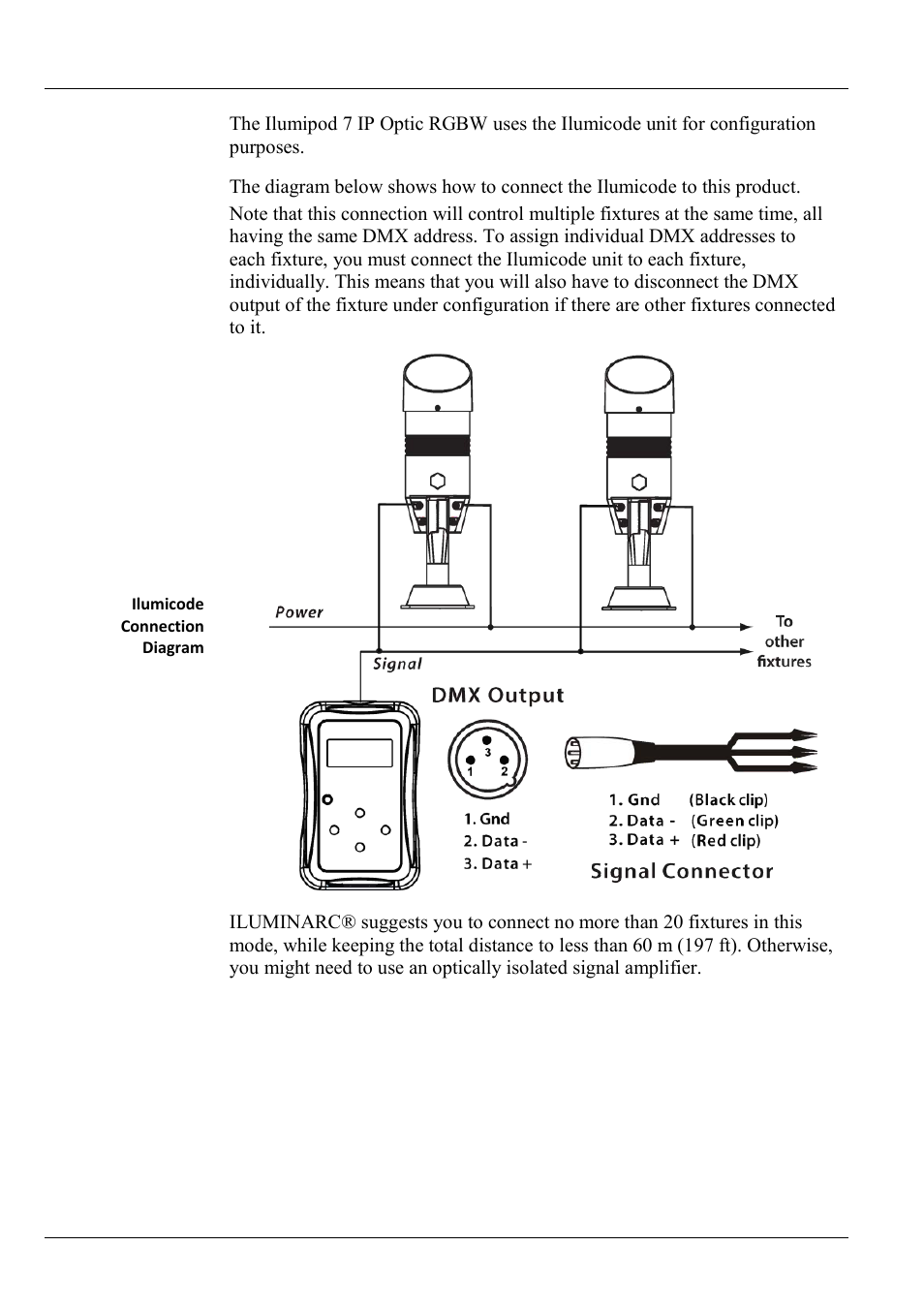 Settings, Ilumicode connections, Ilumipod 7 ip optic rgbw qrg | ILUMINARC Ilumipod™ 7 IP User Manual | Page 5 / 8