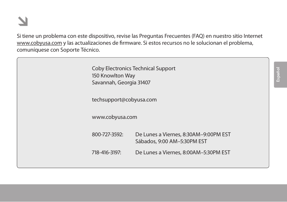 Asistencia | COBY electronic CSMP67 User Manual | Page 21 / 41