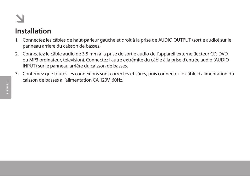 Pour commencer, Installation | COBY electronic CSMP67 User Manual | Page 30 / 41