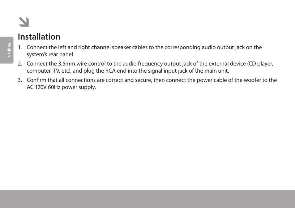 Getting started, Installation | COBY electronic CSMP67 User Manual | Page 4 / 41