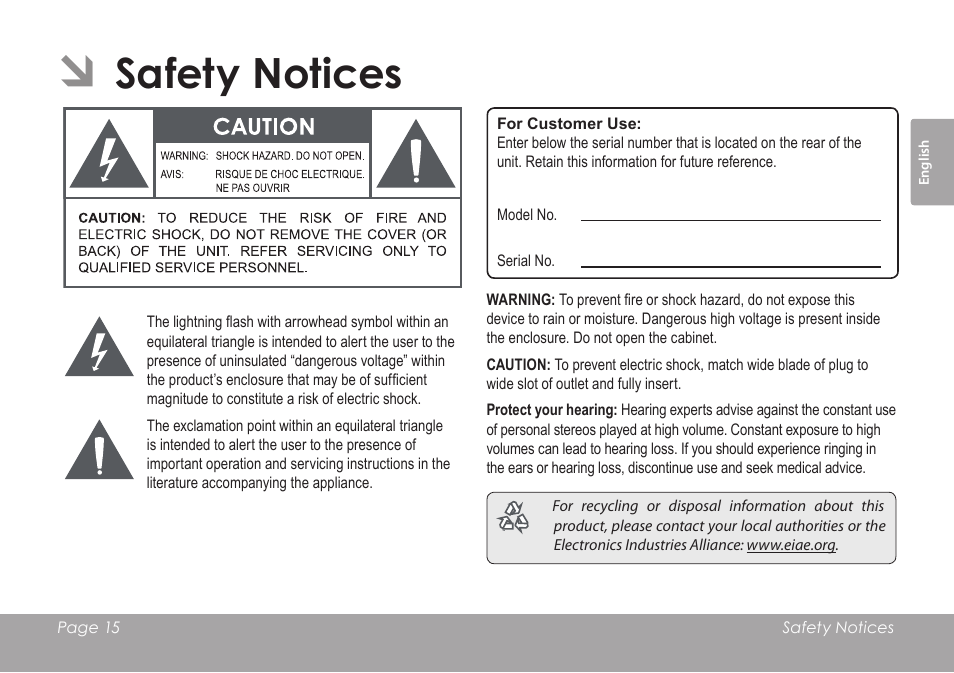 Safety notices | COBY electronic CSMP120 User Manual | Page 15 / 72