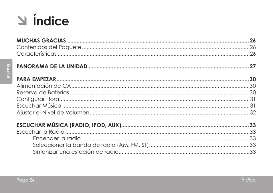 Índice | COBY electronic CSMP120 User Manual | Page 24 / 72